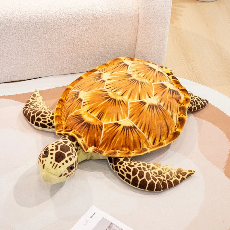 Stacking Realistic Brown Sea Turtle Plush Family - Image 6