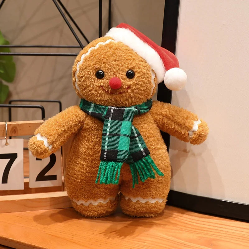 Festive Gingerbread Man Plush with Santa Hat - Image 9