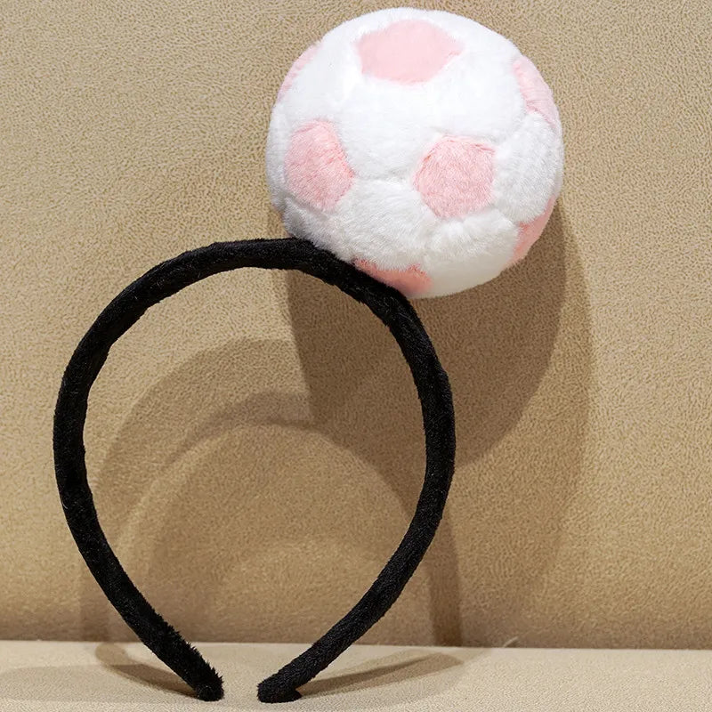 Sporty Plush Soccer Ball Headband - Image 6