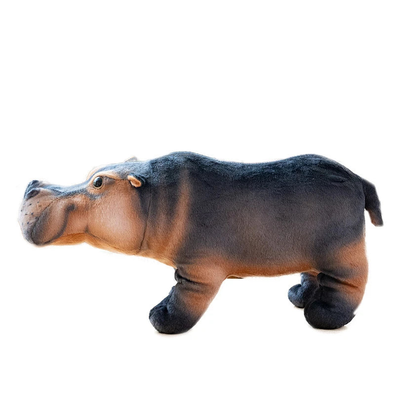 Realistic Grey and Tan Hippopotamus Plush Toy - Image 7