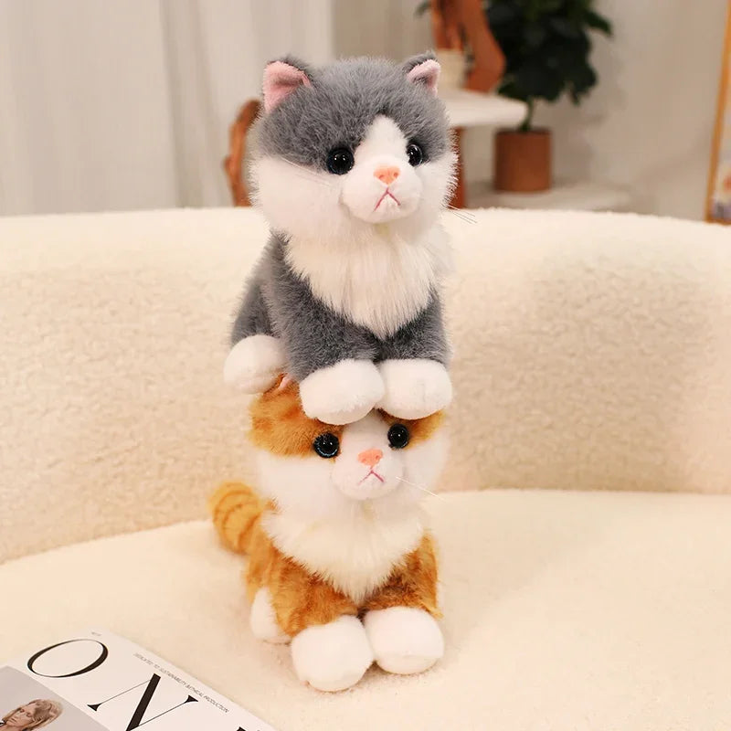 Cute Bicolor Sitting Cat Plush Toy - Image 4