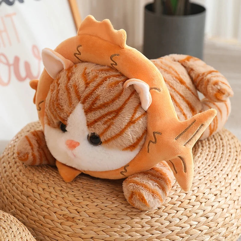 Gray Tabby Cat in Bread Slice Plush Toy - Image 9