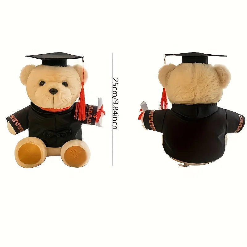 Graduation Bear Plush with Black Gown and Diploma - Image 3