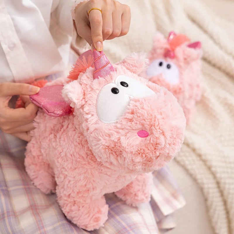 Pink Winged Unicorn Hot Water Plush with Heart - Image 4