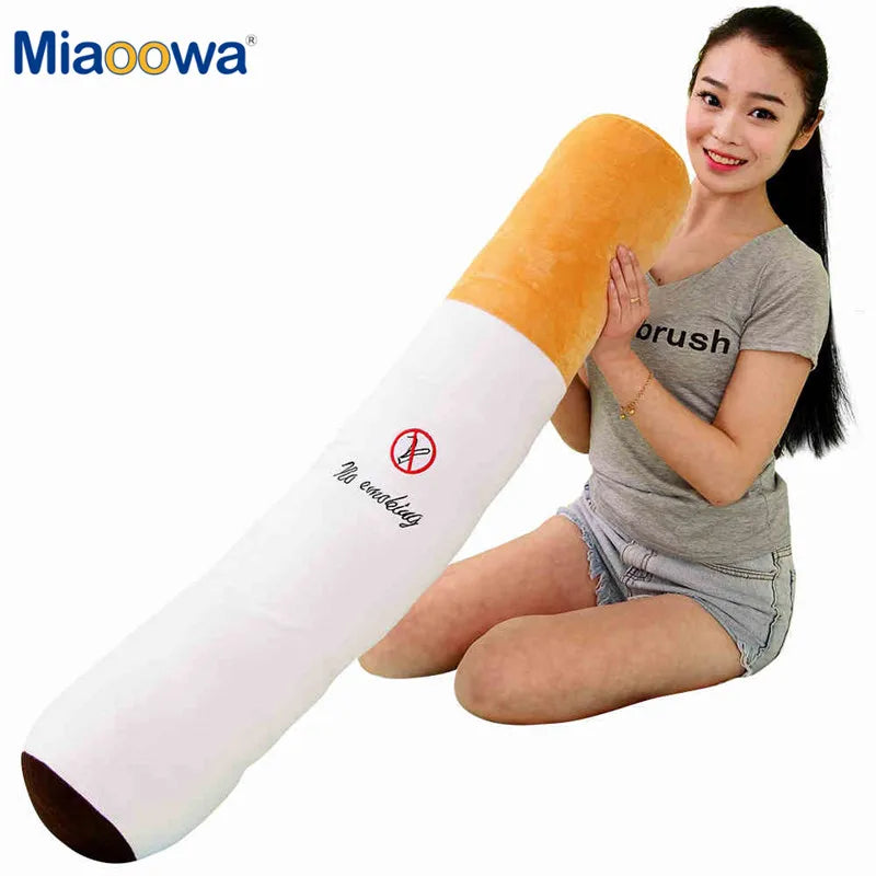 Novelty Cigarette Plush Pillow with No Smoking