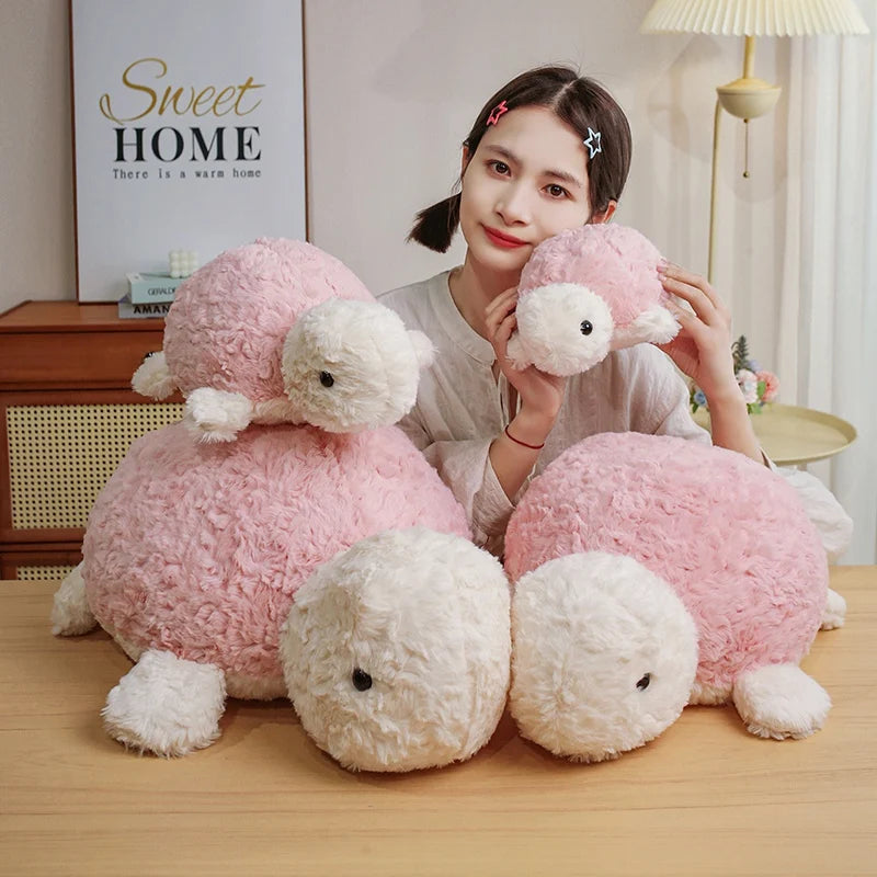 Cuddly Plush Turtle with Pink or Green Shell - Image 4