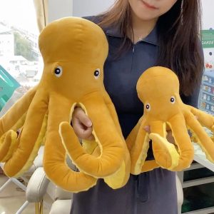 Big-Eyed Ochre Yellow Octopus Plush Toy