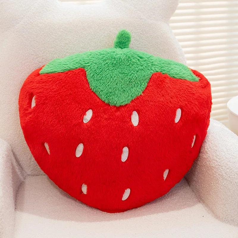 Cute Red Strawberry Plush Throw Pillow - Image 7