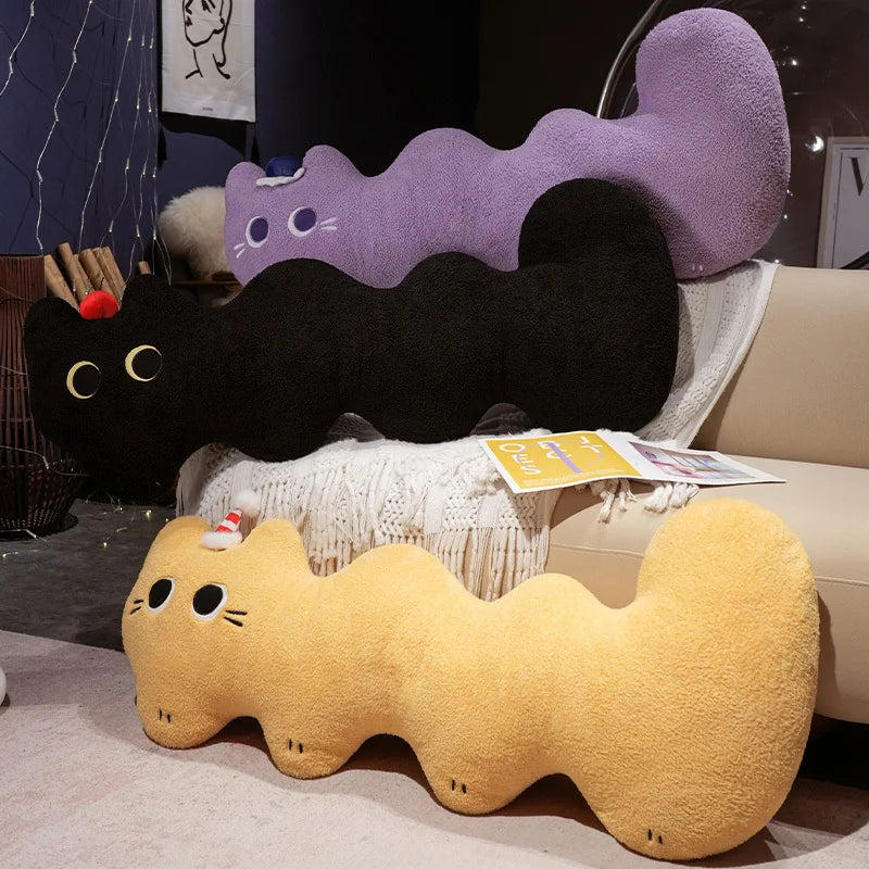 Lavender Wavy Cat Plush Pillow with Hat - Image 5