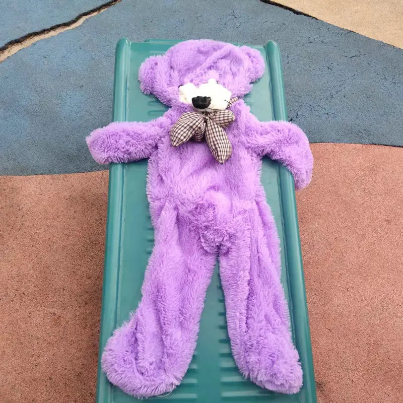 Giant Soft Plush Teddy Bear with Checkered Bow Tie - Image 11