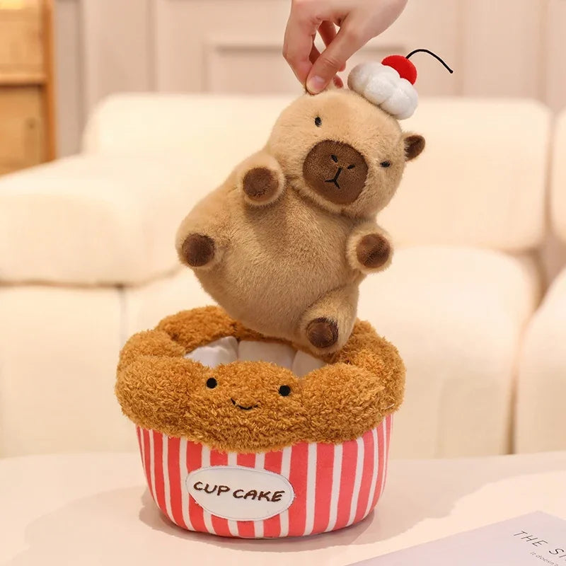 Capybara Dessert Plush with Cherry Hat - Image 2
