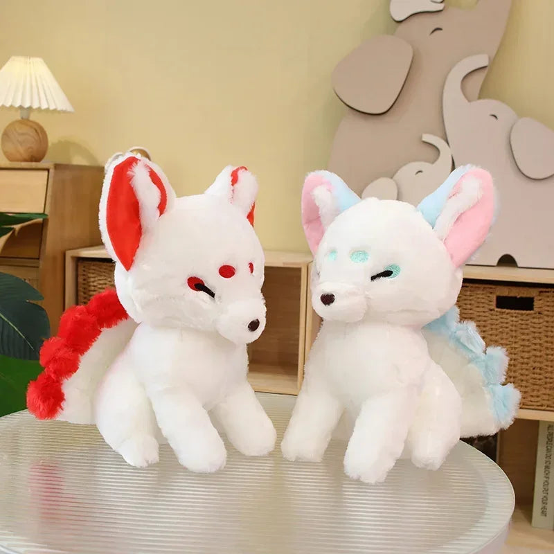 White Kitsune Plush with Red Face Markings - Image 4
