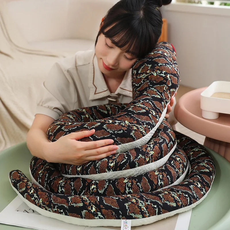 Realistic Brown Cobra and Green Coiled Snake Plush - Image 2