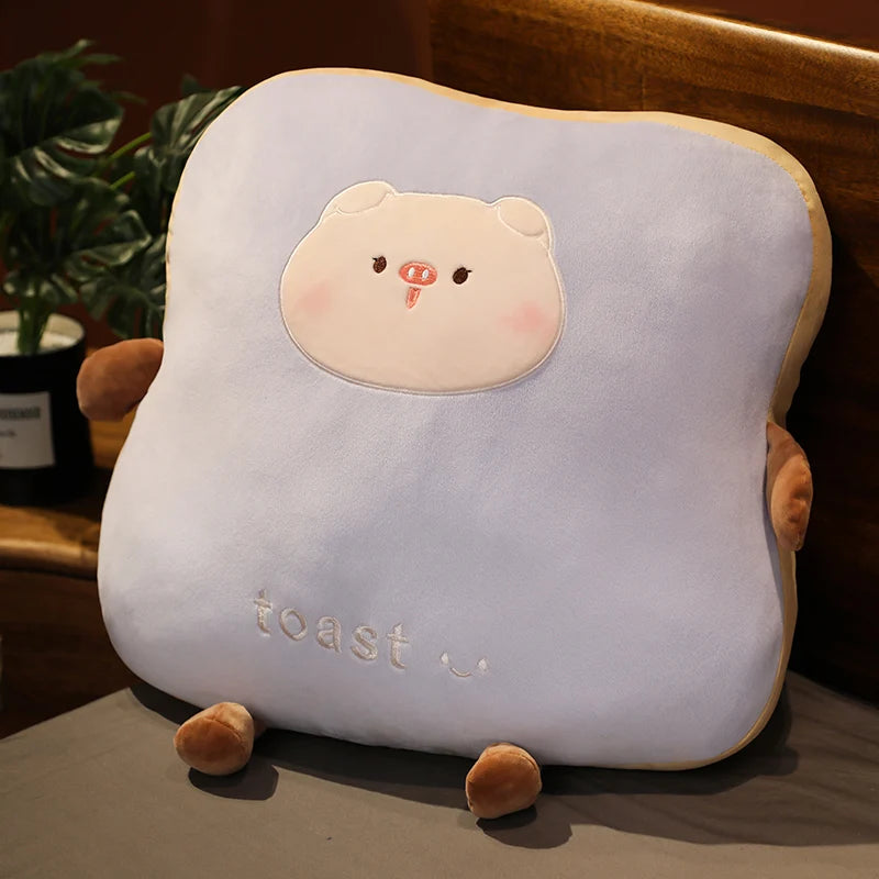 Plush Toast Pillow with Cute Animal Faces - Image 10