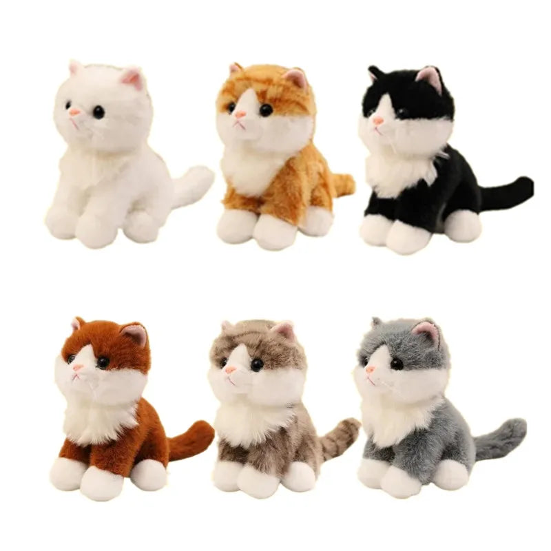 Cute Bicolor Sitting Cat Plush Toy