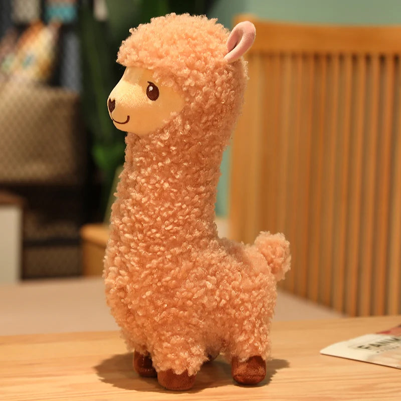 Smiling Curly Alpaca Plush Toy in Creamy White - Image 8