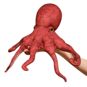 Lifelike Dark Red Octopus Plush