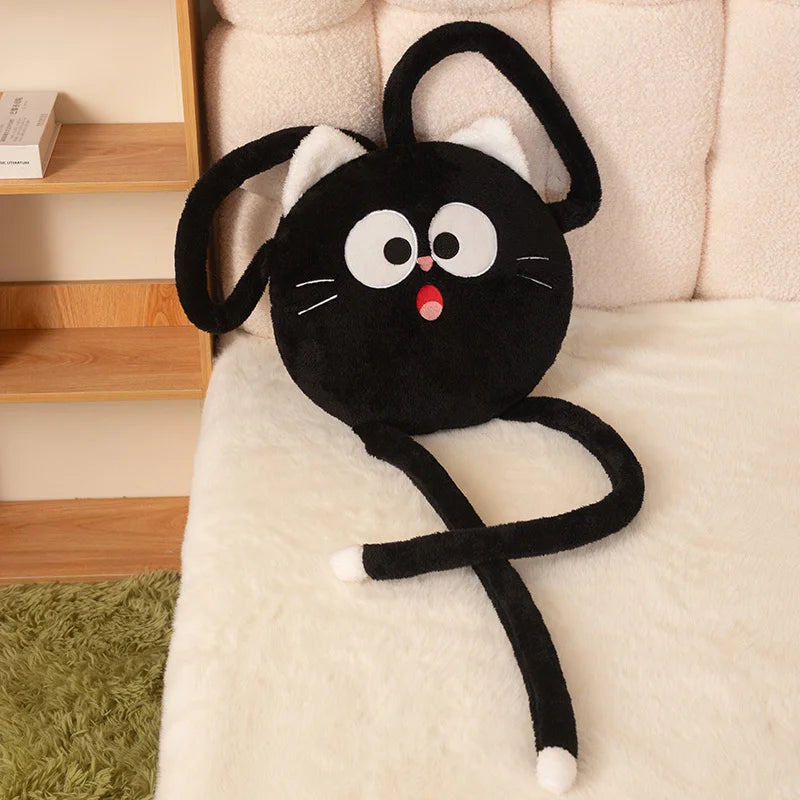 Black Cat Long-Legged Round Plush Toy - Image 7