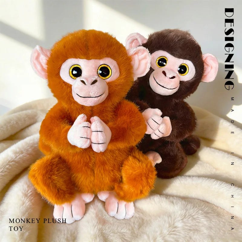 Cute Brown Monkey Plush Toy with Big Eyes - Image 2