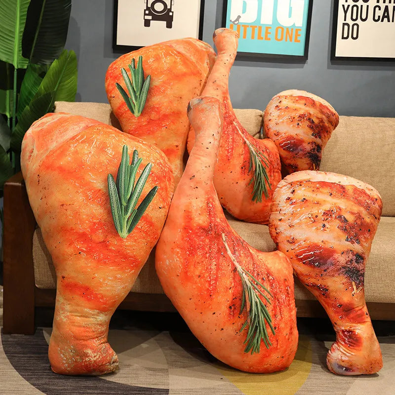 Oversized Grilled Chicken Leg Plush Pillow - Image 6