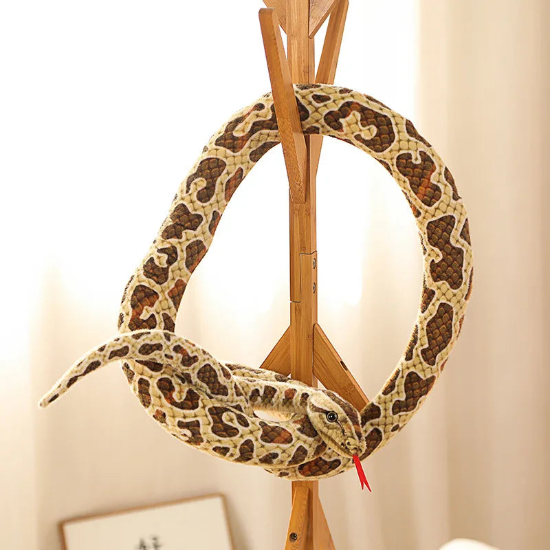 Realistic Green Spotted Plush Snake Toy - Image 5
