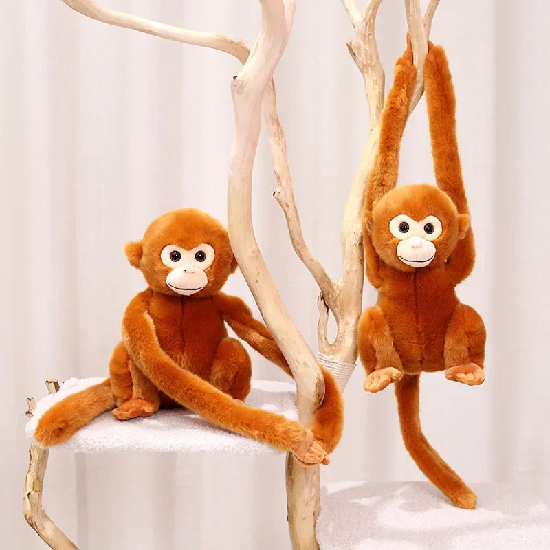 Cute Brown Monkey Plush with Long Hanging Arms - Image 2