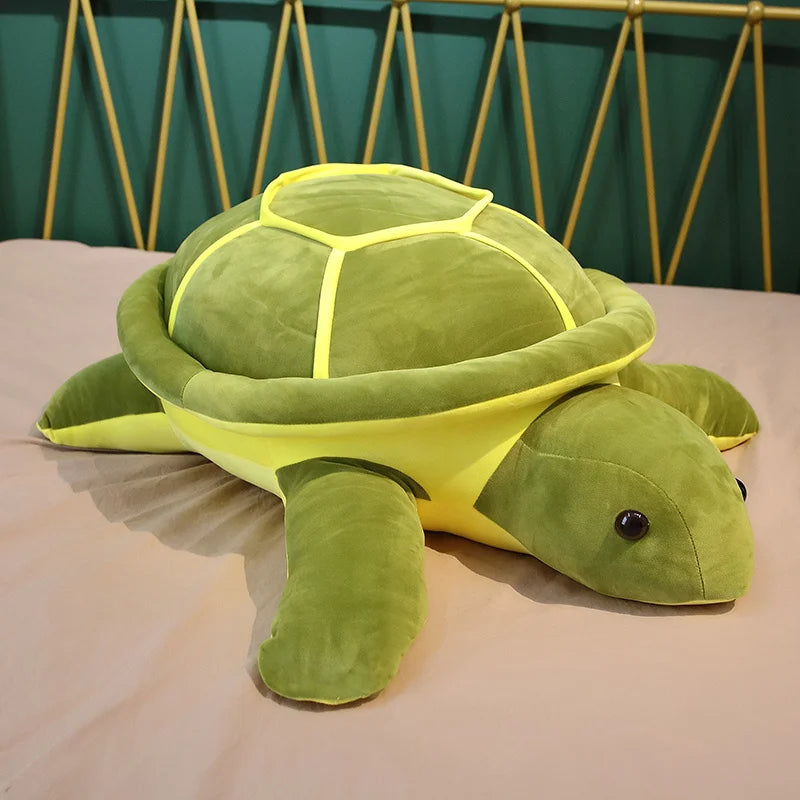 Oversized Green Turtle Plush with Yellow Shell - Image 7