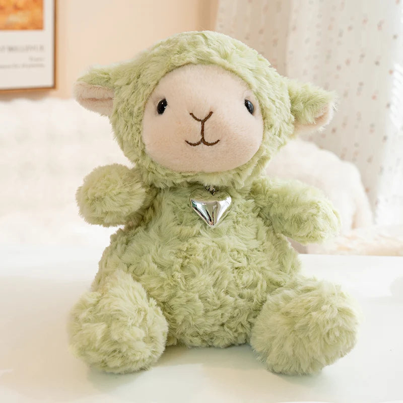 Lavender Curly Plush Lamb with Heart Charm - Image 6