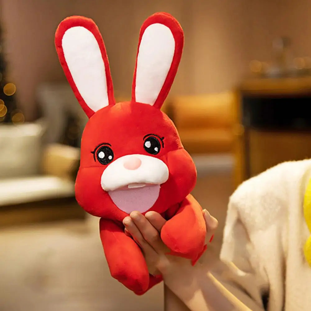 Cute Plush Bunny Hand Puppet Set with Carrot - Image 5