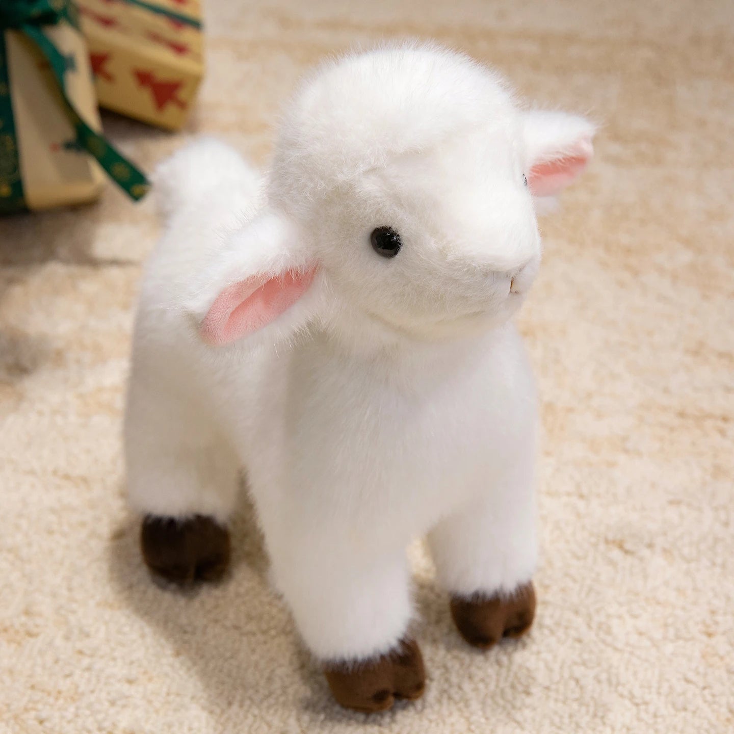 Fluffy White Plush Lamb Stuffed Animal - Image 7