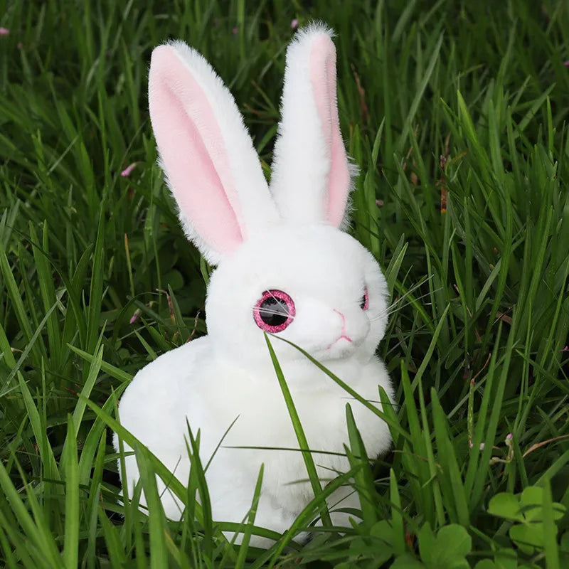 Cute White Plush Rabbit with Pink Ears - Image 5