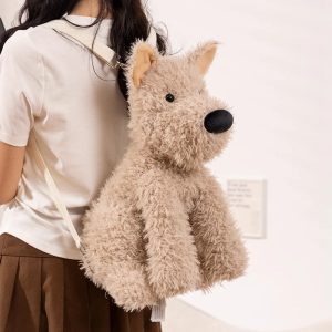 Fluffy Beige Terrier Dog Crossbody Bag