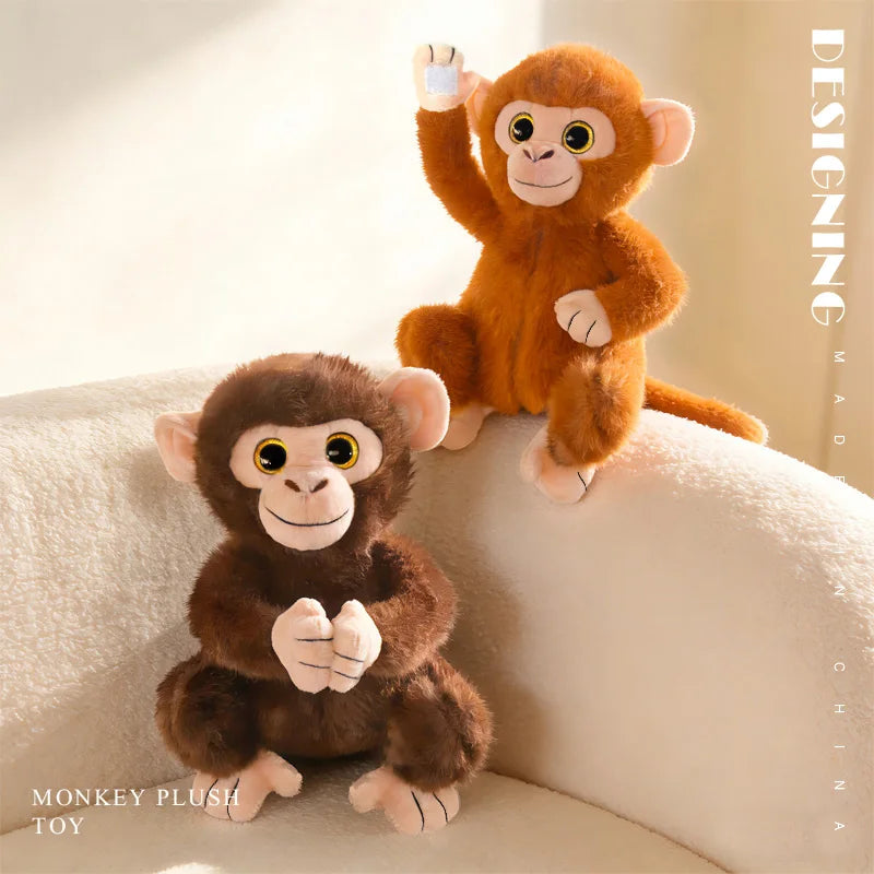 Cute Brown Monkey Plush Toy with Big Eyes