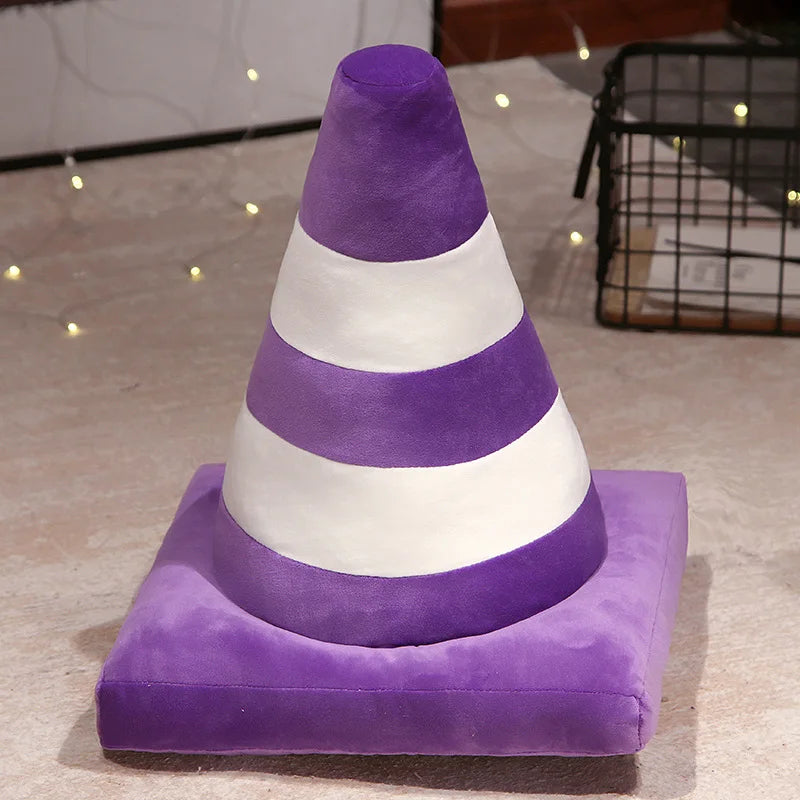 Colorful Traffic Cone Plush Decor Pillow - Image 7