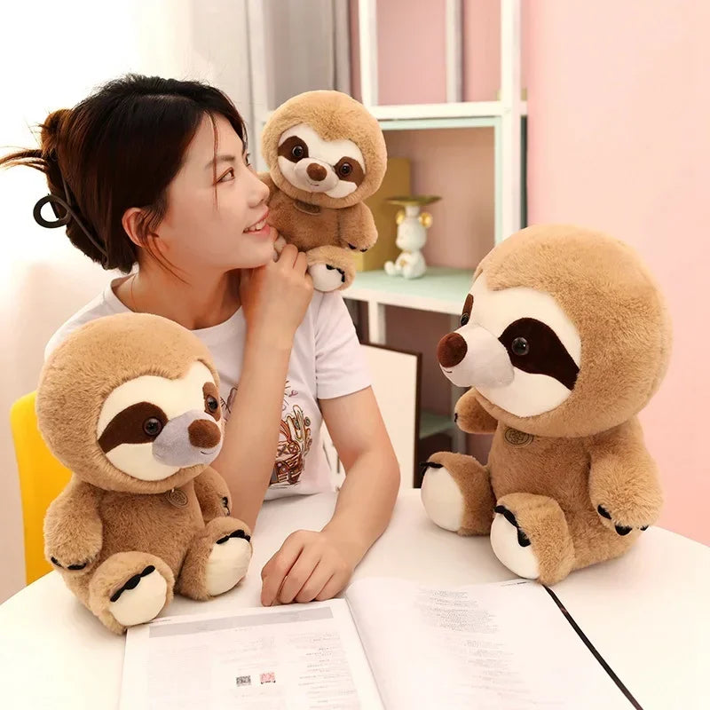 Smiling Brown Sloth Plush Toy - Image 2