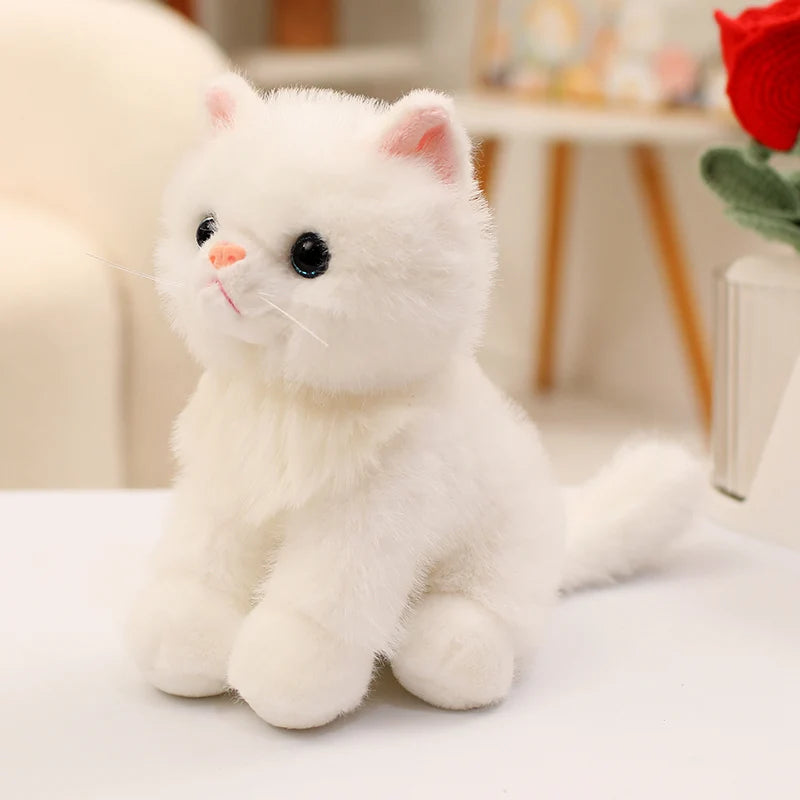 Cute Bicolor Sitting Cat Plush Toy - Image 12
