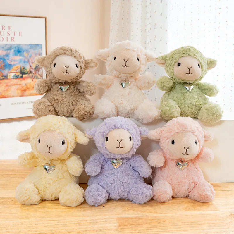 Lavender Curly Plush Lamb with Heart Charm - Image 5