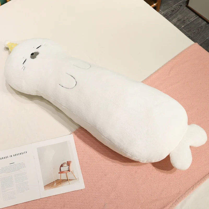 Cute Tan Cat Plush Body Pillow - Image 11