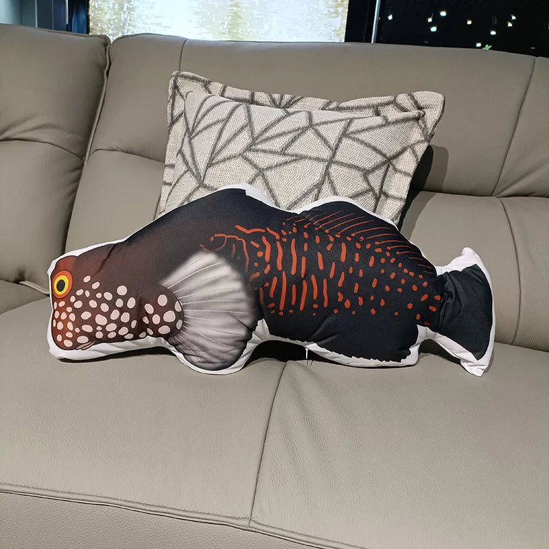 Soft Plush Fish Pillow with Colorful Marine Design - Image 11