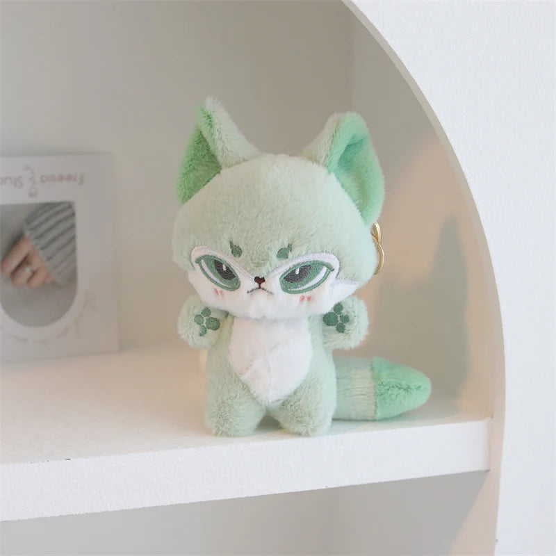 Dark Grey Fox Plush Toy with Green Eyes - Image 14