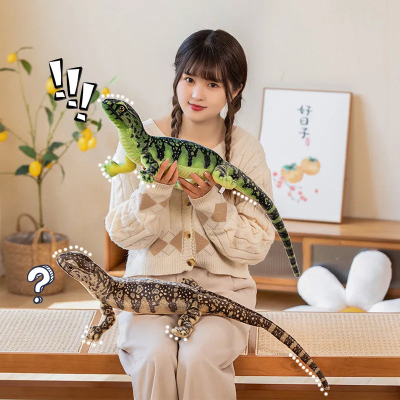 Lifelike Green Speckled Lizard Plush Toy - Image 2