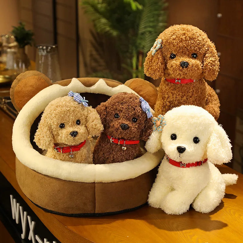 Adorable Curly Poodle Plush with Bell Collar - Image 4