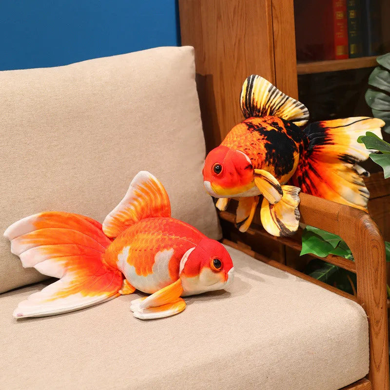 Realistic Orange Goldfish Plush with Flowing Fins - Image 6