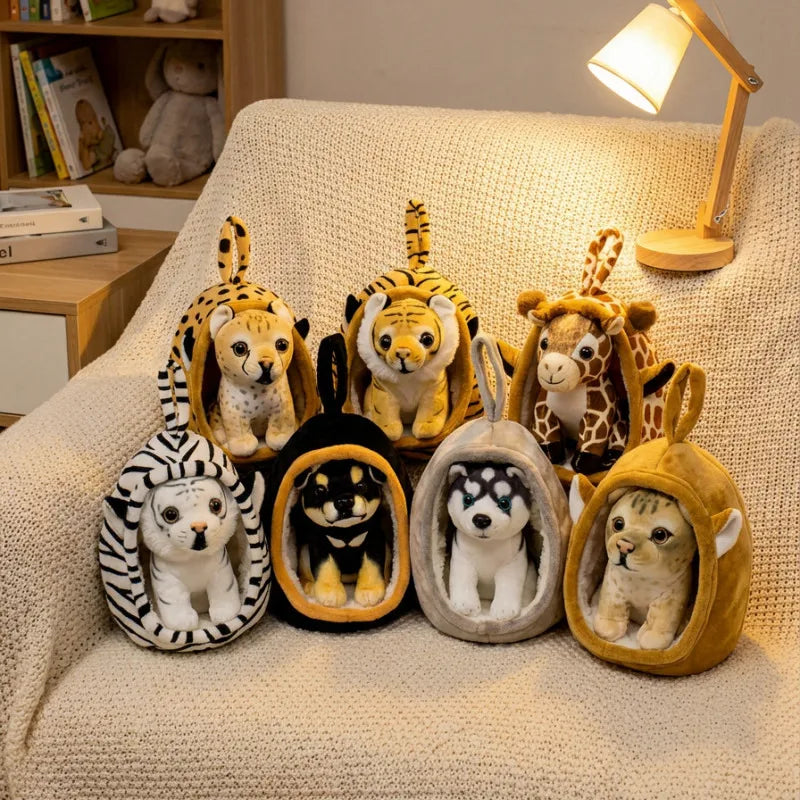 Safari Plush Animal Set with Matching Dens - Image 2