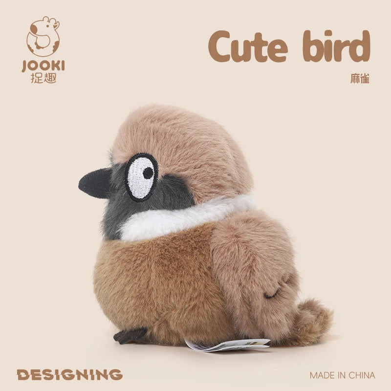 Cute Black Bird Plush Toy with Spiky Hair - Image 3