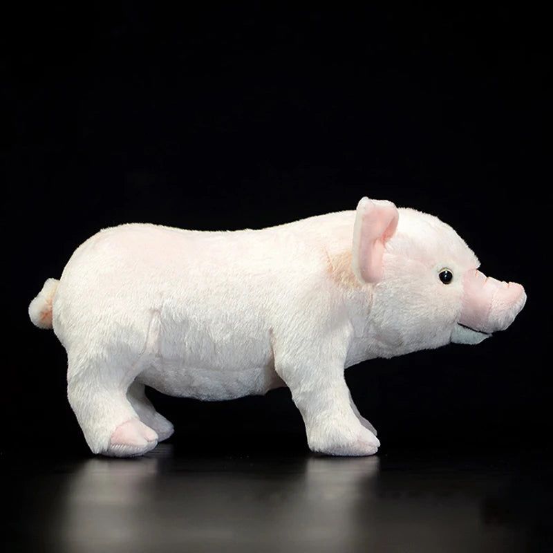 Realistic Plush Pig Toy in Pink and Black - Image 7