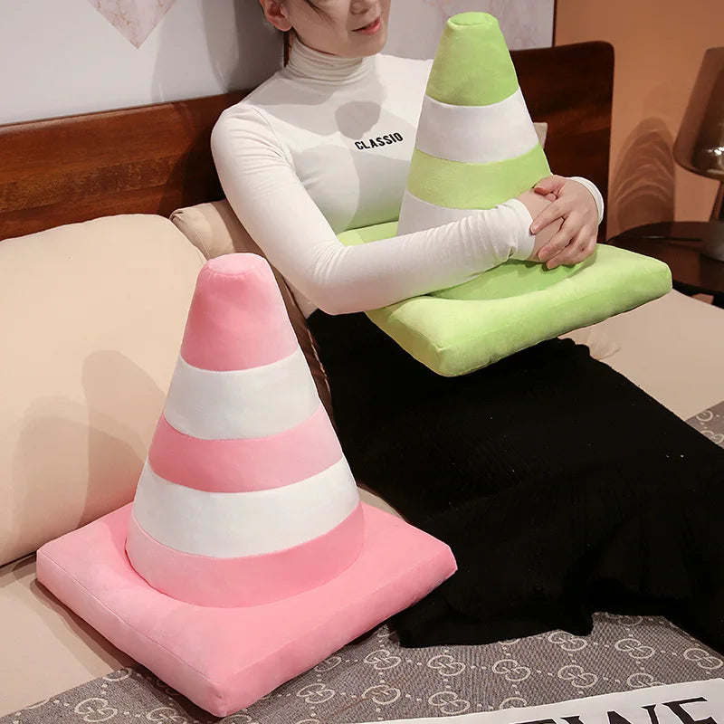 Colorful Traffic Cone Plush Decor Pillow - Image 4
