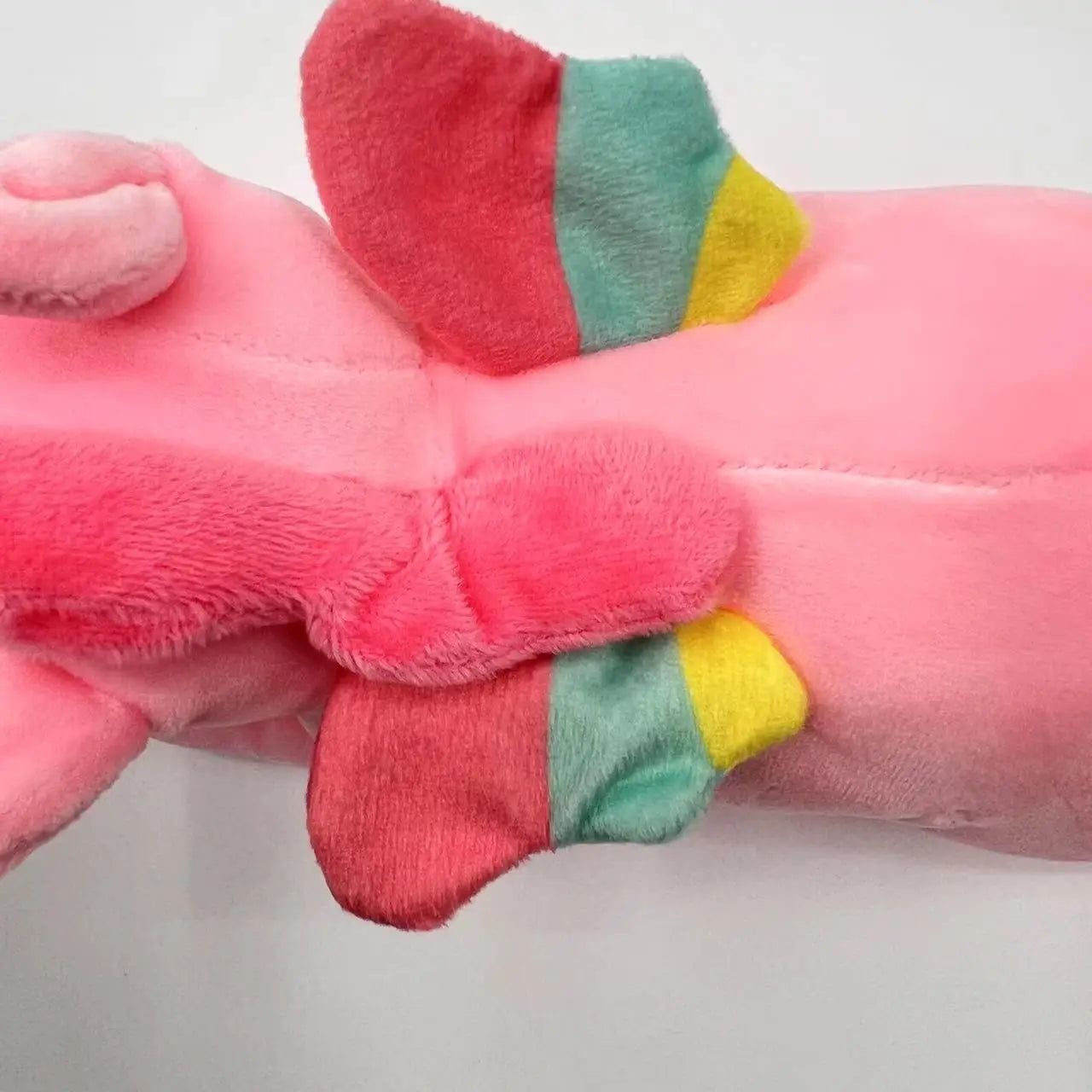 Pink and White Sleeping Unicorn Plush with Rainbow Horn - Image 5