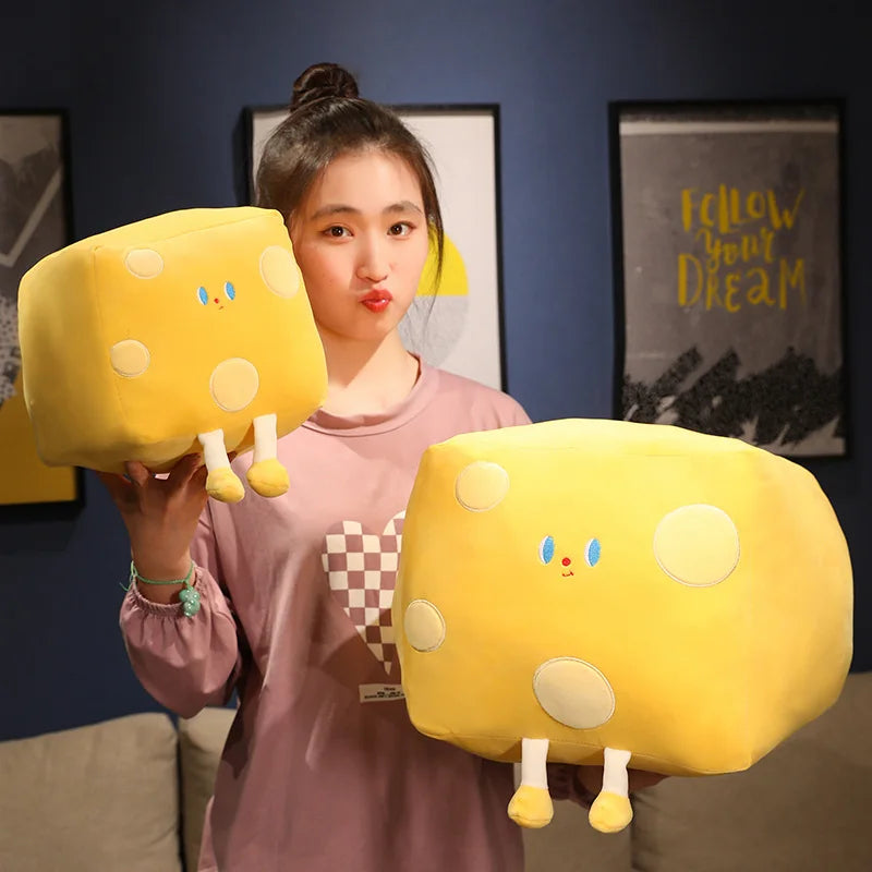 Adorable Yellow Cheese Block Plush Bean Bag - Image 6