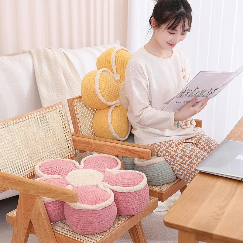 Cozy Knitted Flower Floor Cushion - Image 6